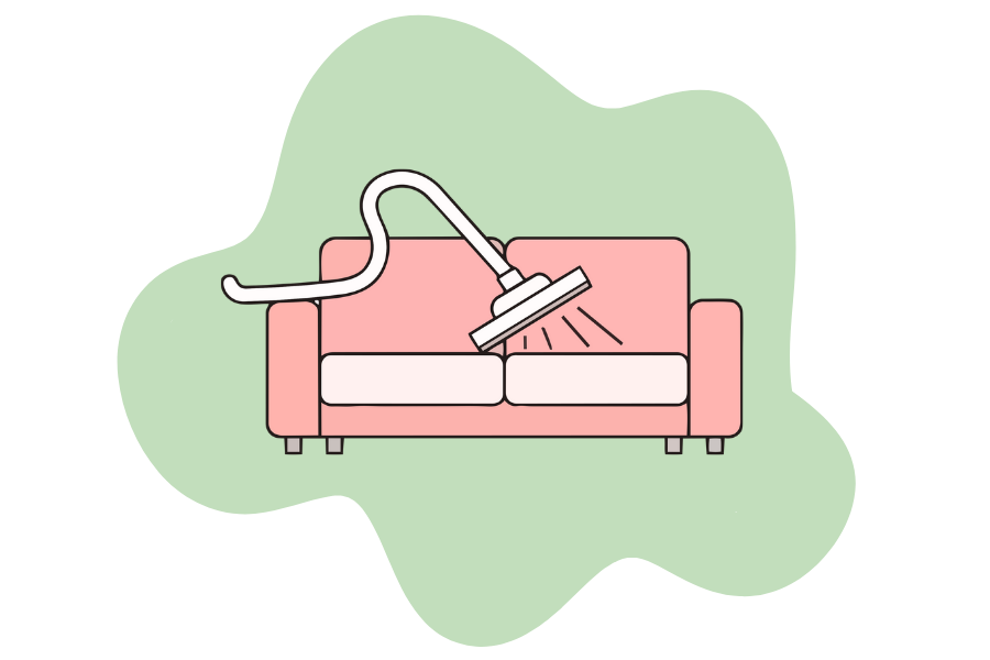 An extractor used on a couch for our upholstery cleaning service.