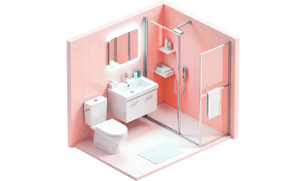 A graphic of a bathroom.