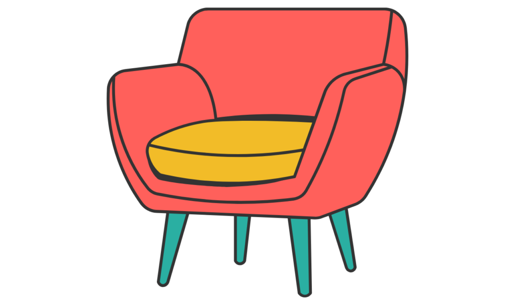 A clean coral couch after upholster cleaning.