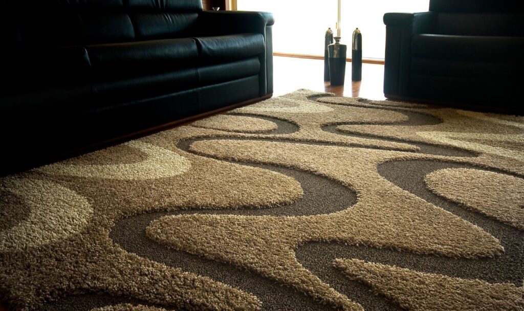 Fiber carpet newly cleaned at a home in Metro Manila.