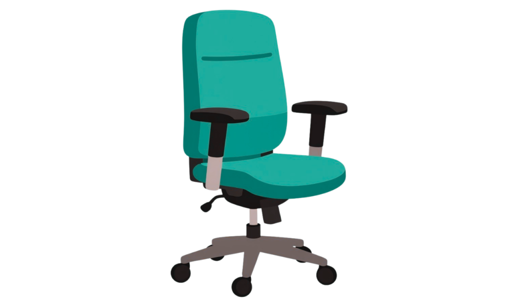 A clean green office chair.