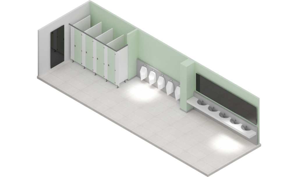 Clean bathroom at the office.